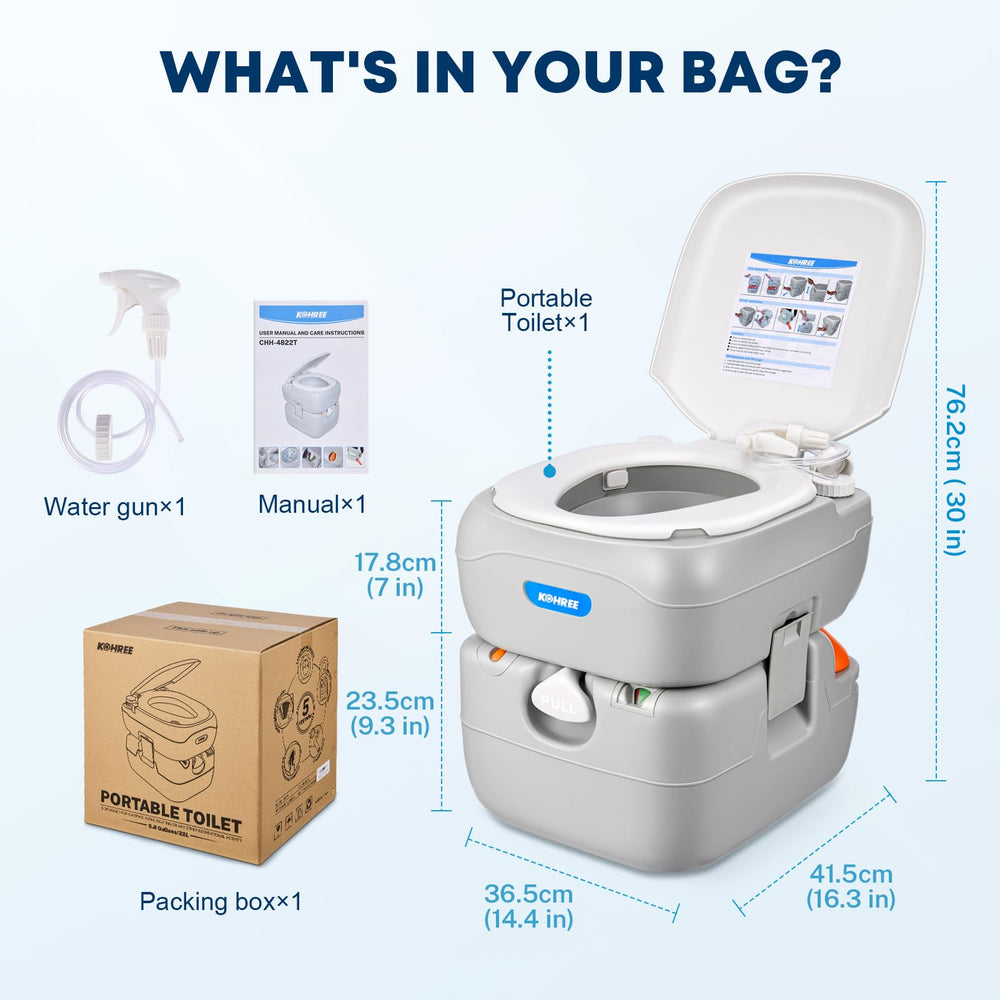 Kohree toilet odorless and leak-proof seal, keeps camp space clean