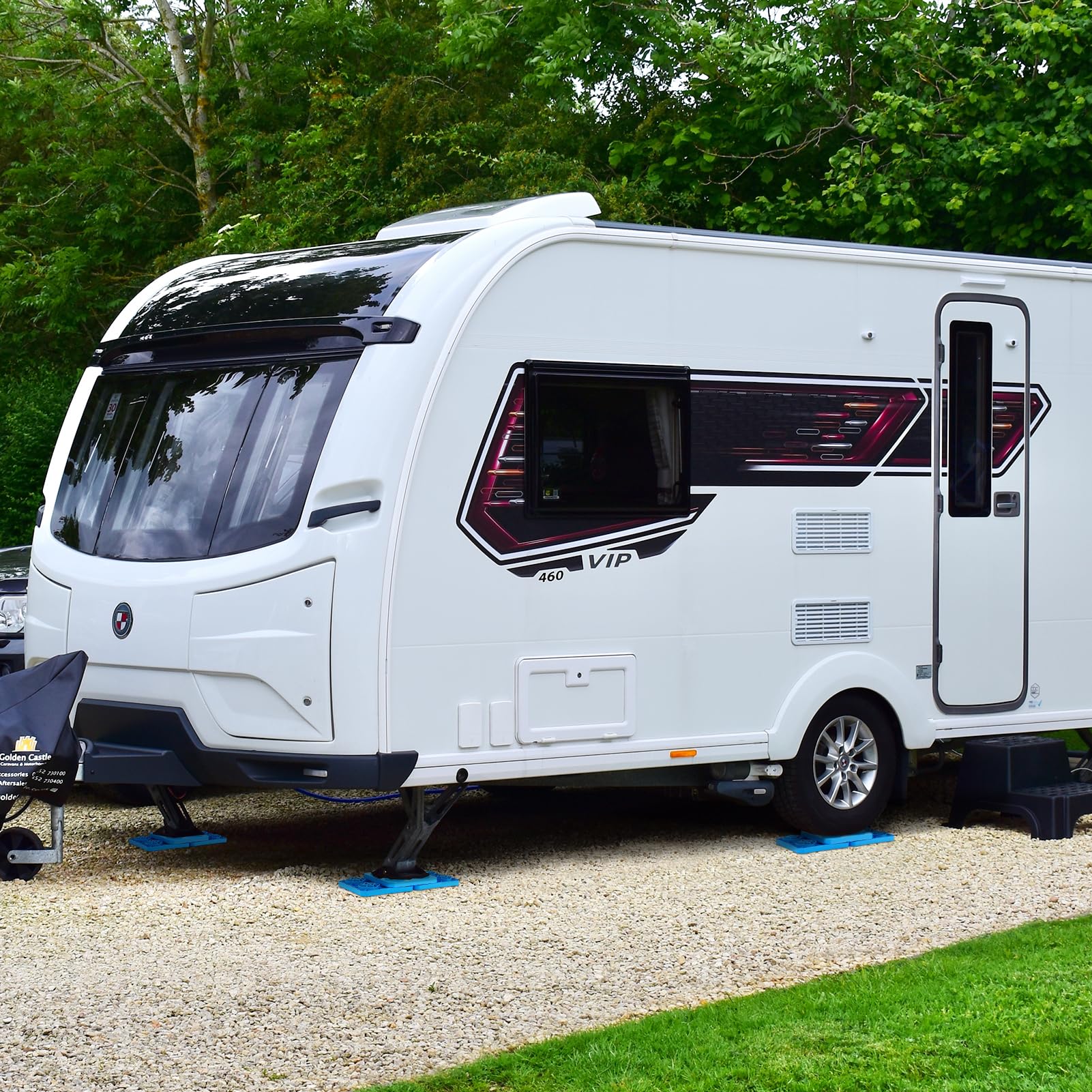 Kohree blocks compatible with single and dual wheels on RVs