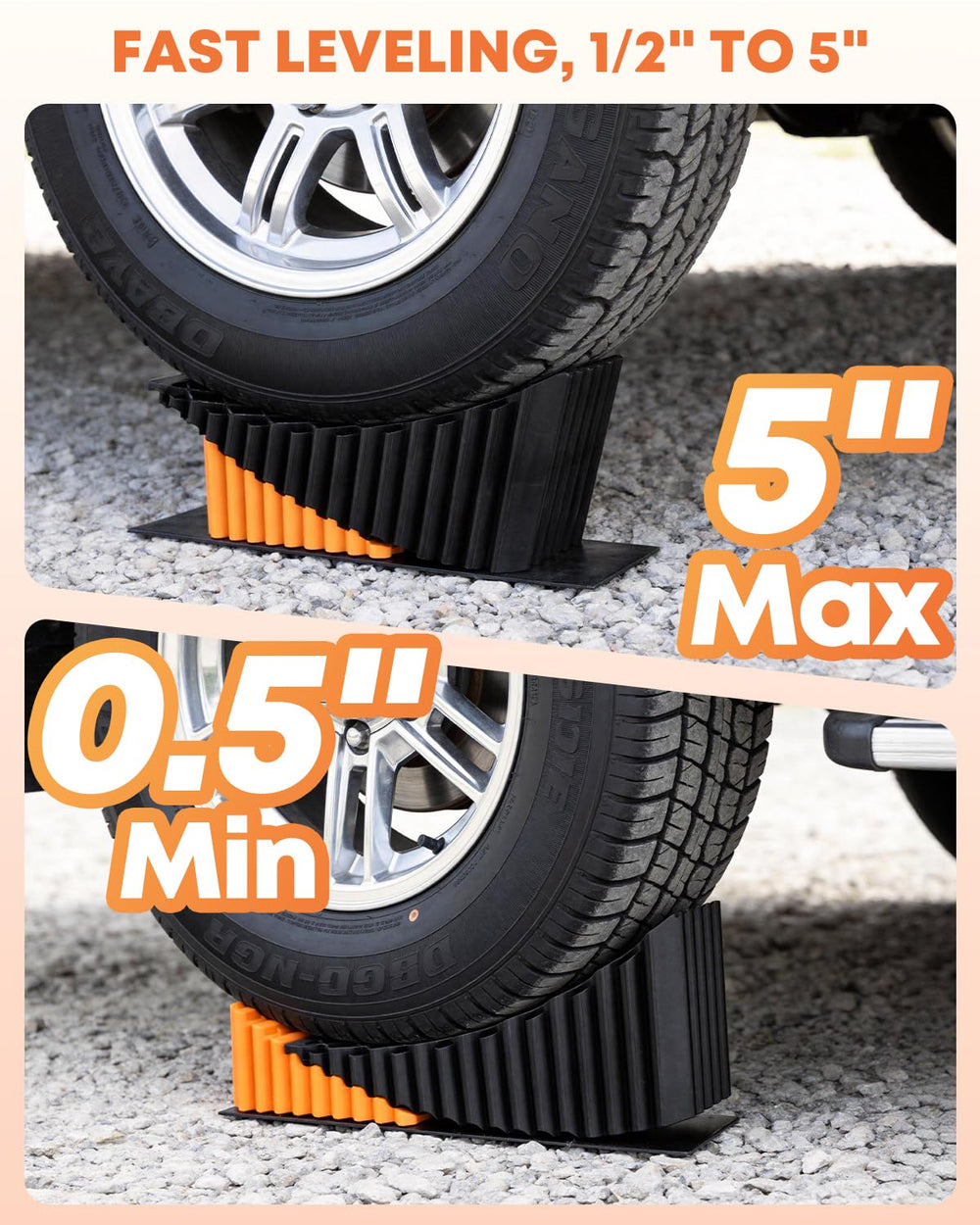 Kohree rubber mats protect tires and enhance grip with leveling blocks