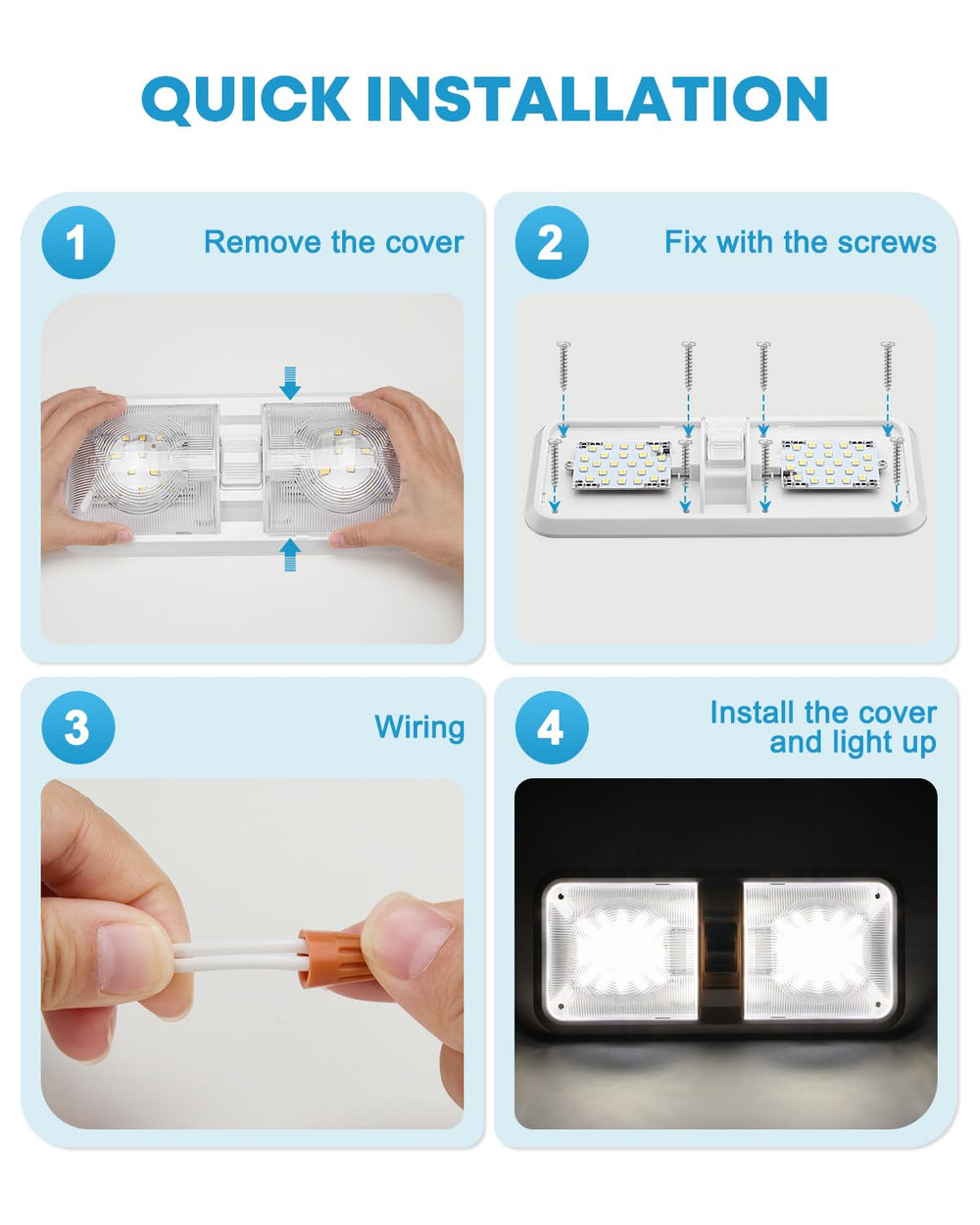 Kohree RV Lights five-pack gives consistent lighting across multiple areas.