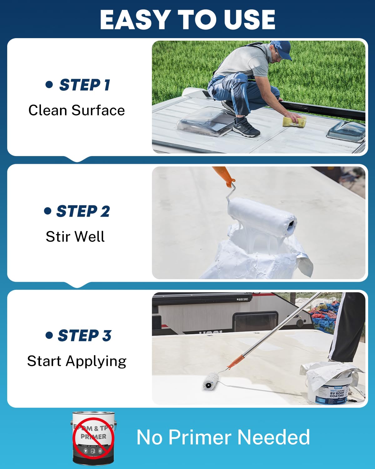 Kohree silicone coating adheres to EPDM and TPO for a waterproof seal