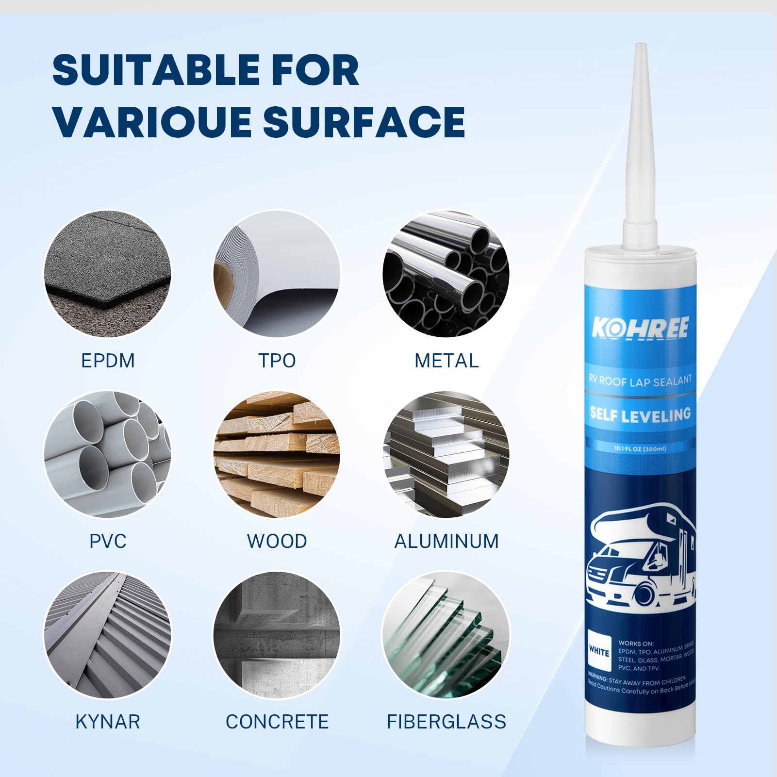Kohree RV roof sealant temperature range use supports all-weather performance