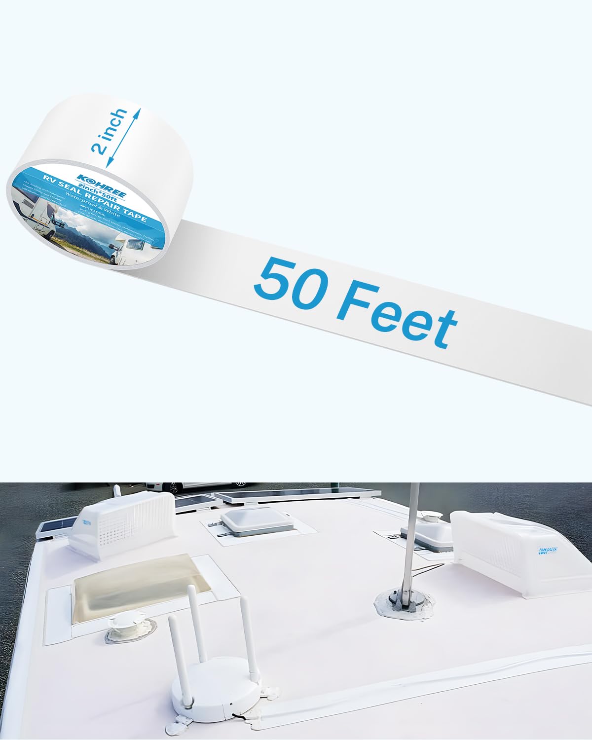 Kohree RV Sealant Tape wide-application usage on RVs, boats, and trailers