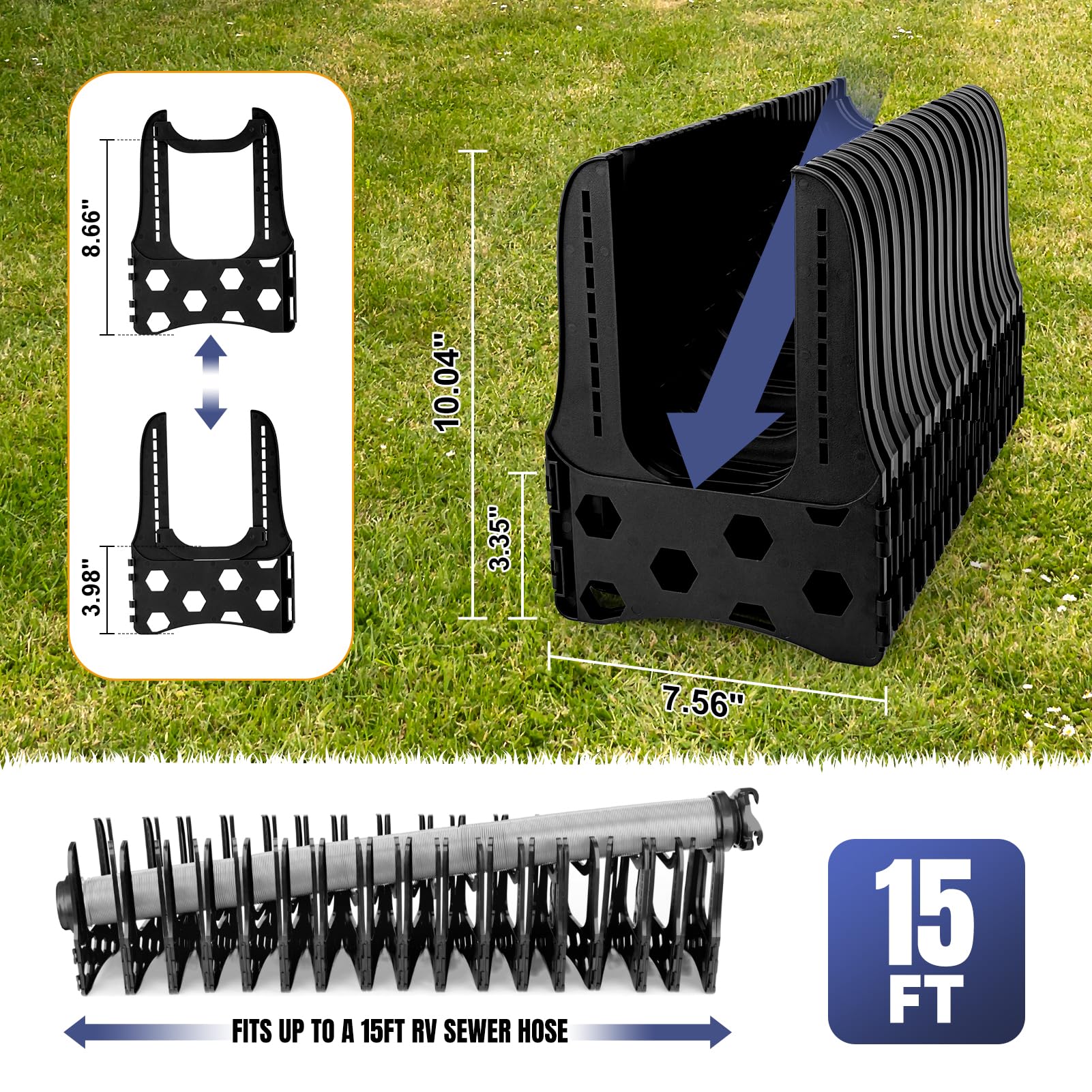 Kohree RV sewer hose holder folds easily with carrying strap for transport