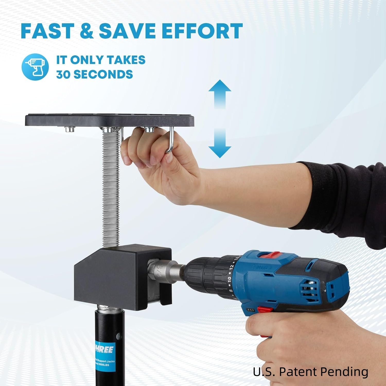 Kohree RV jack height adjustment for quick leveling during setup.