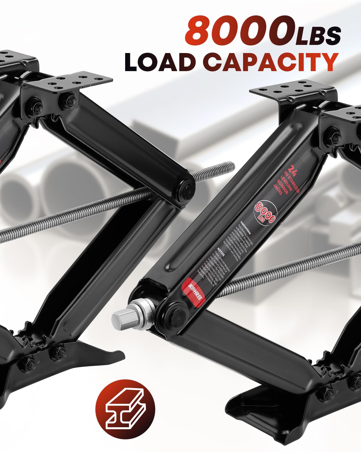 Kohree anti-slip crank handle shown for smooth manual lifting.