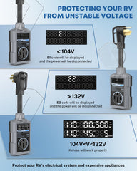 Kohree RV surge protector IP67 plug designed for rain and dust resistance outdoors.