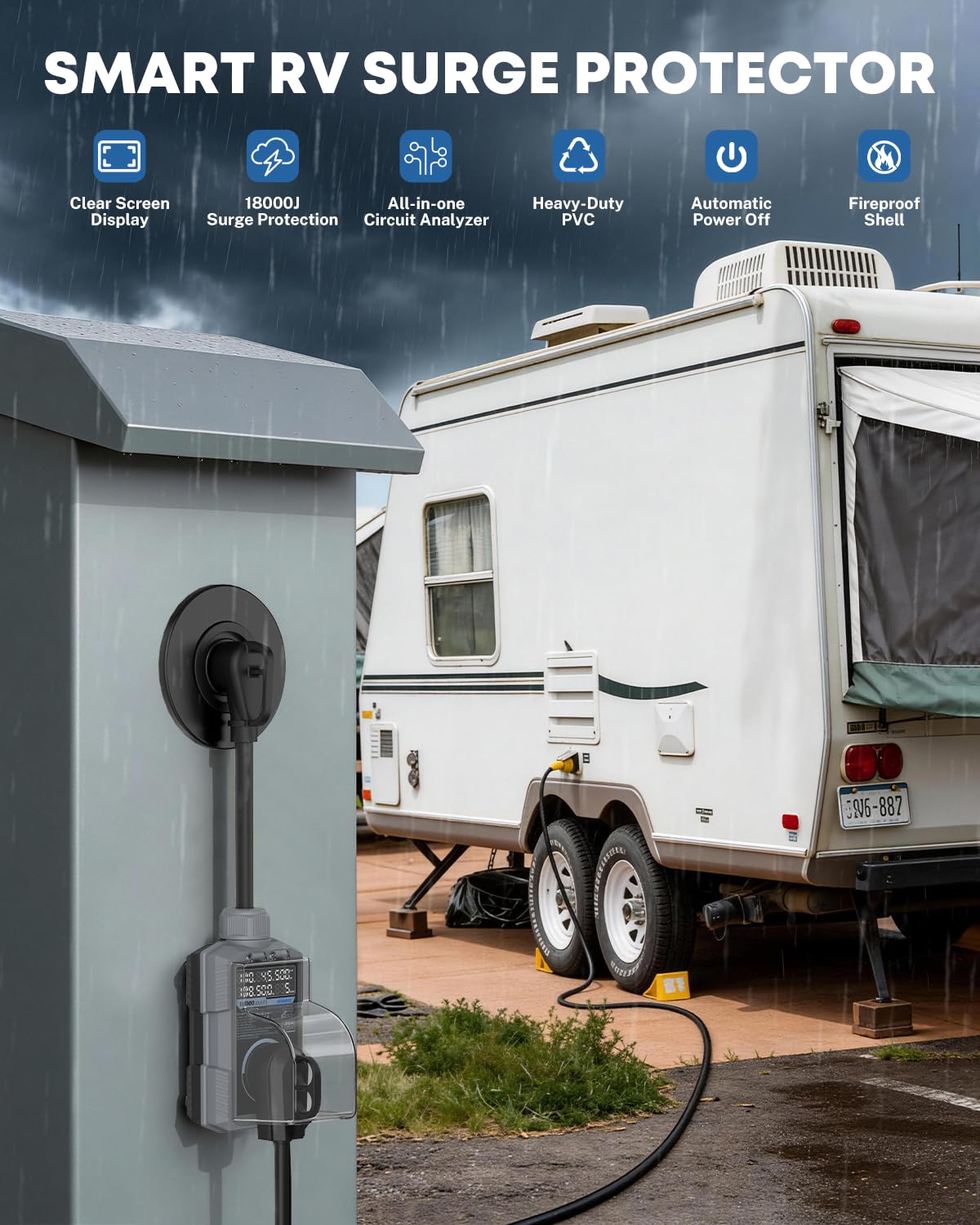 Kohree right-angle plug design minimizes cable strain and outlet damage.