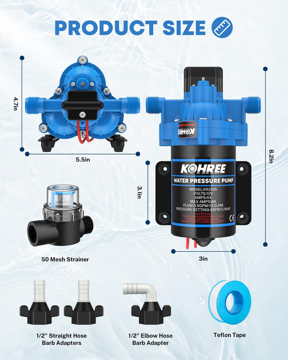Kohree thermal overload protection guards the motor during extended use.