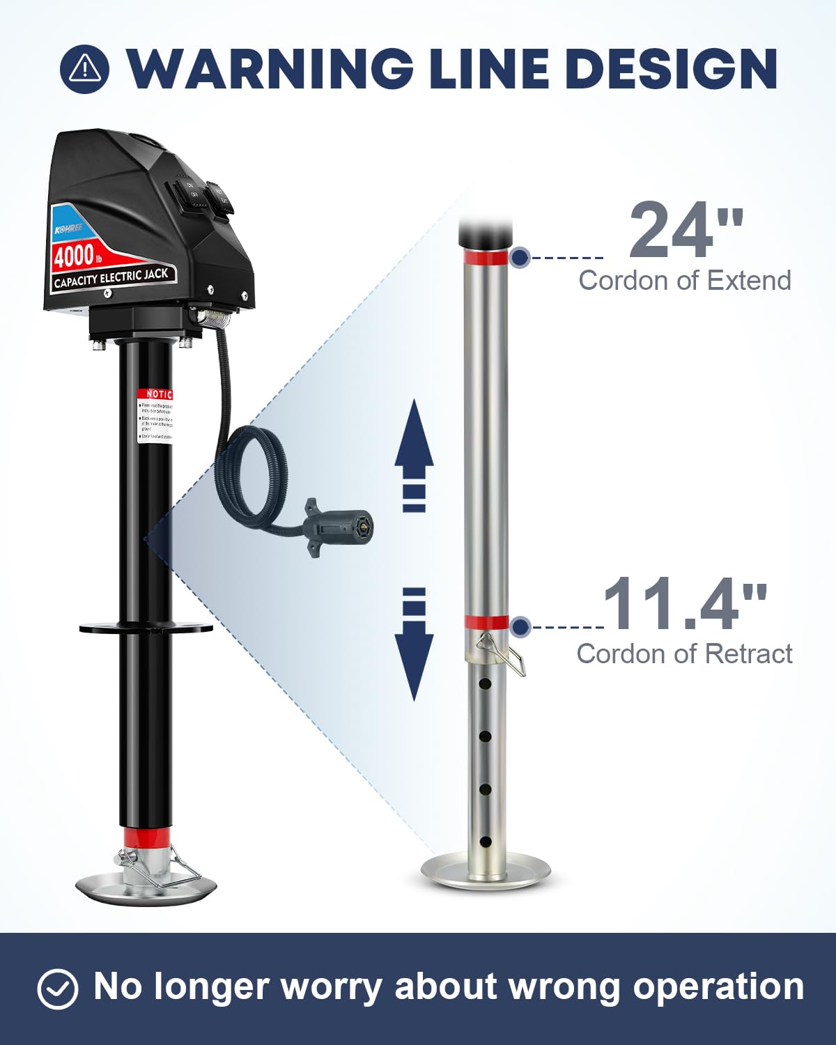 Kohree 5-gear drop leg adjusts height for different parking spots.