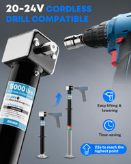 Drop-leg feature provides extra stability when leveling on uneven ground.