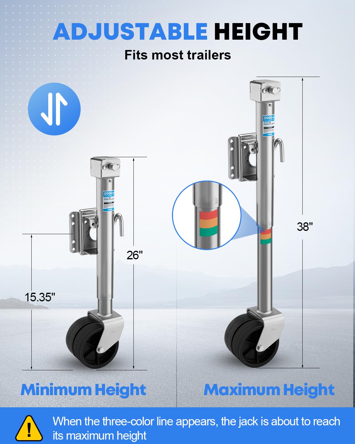 Ergonomic handle of Kohree trailer jack with non-slip grip