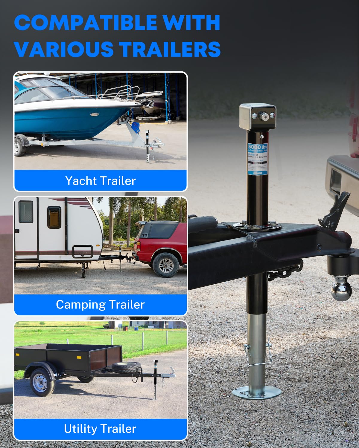 Safety color-height indicator helps ensure proper setup before use.