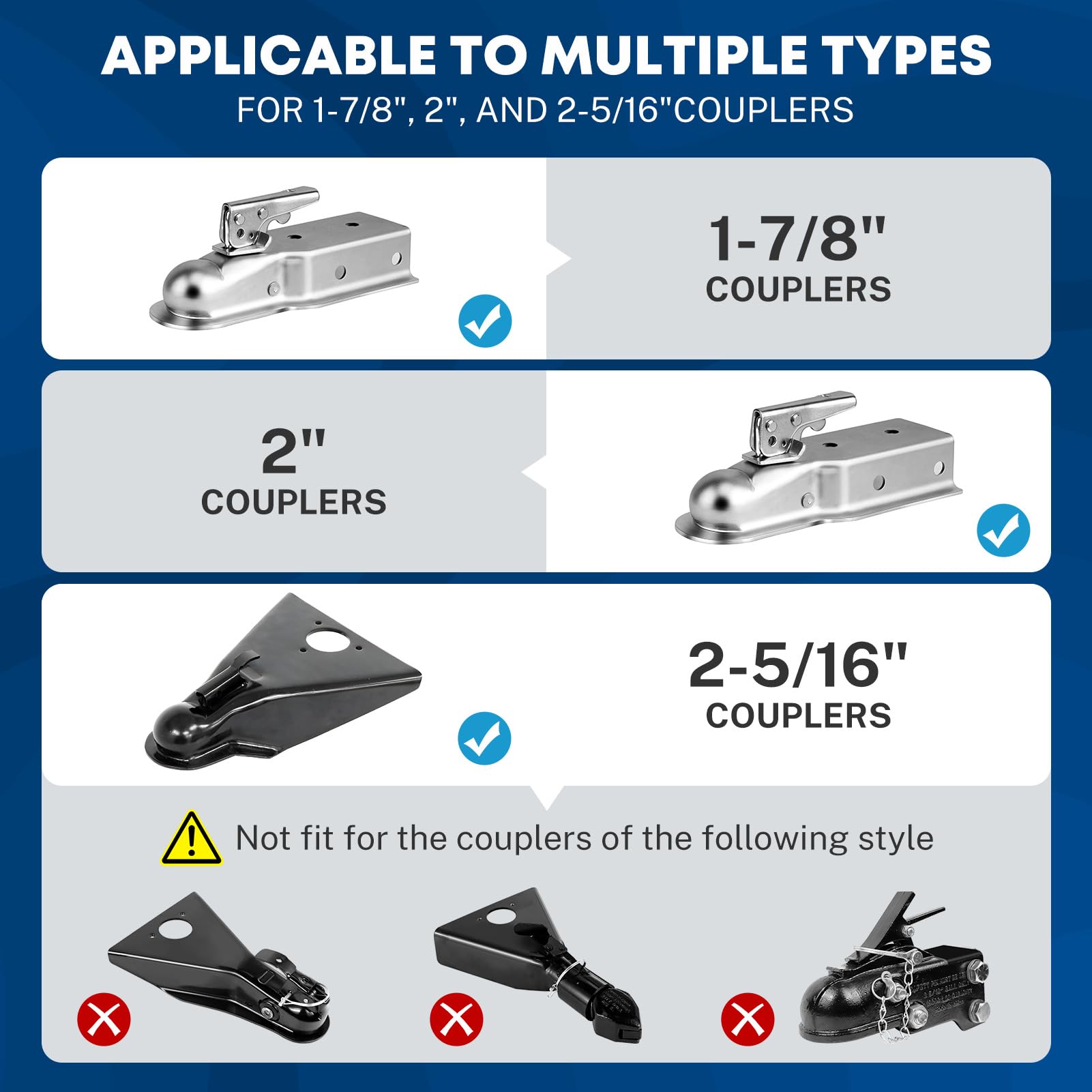 Kohree lock fitting a standard 2-inch and 2-5-16-inch coupler.