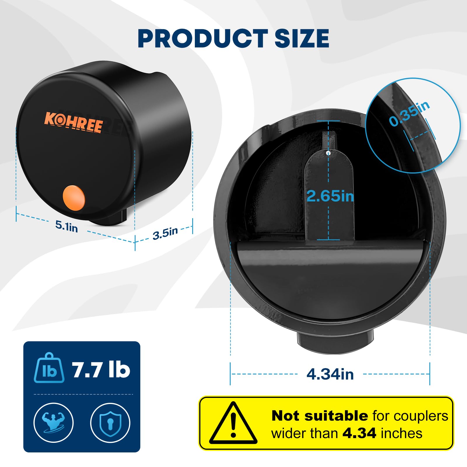 Kohree lock with weather-sealed exterior protects against rain and dust.