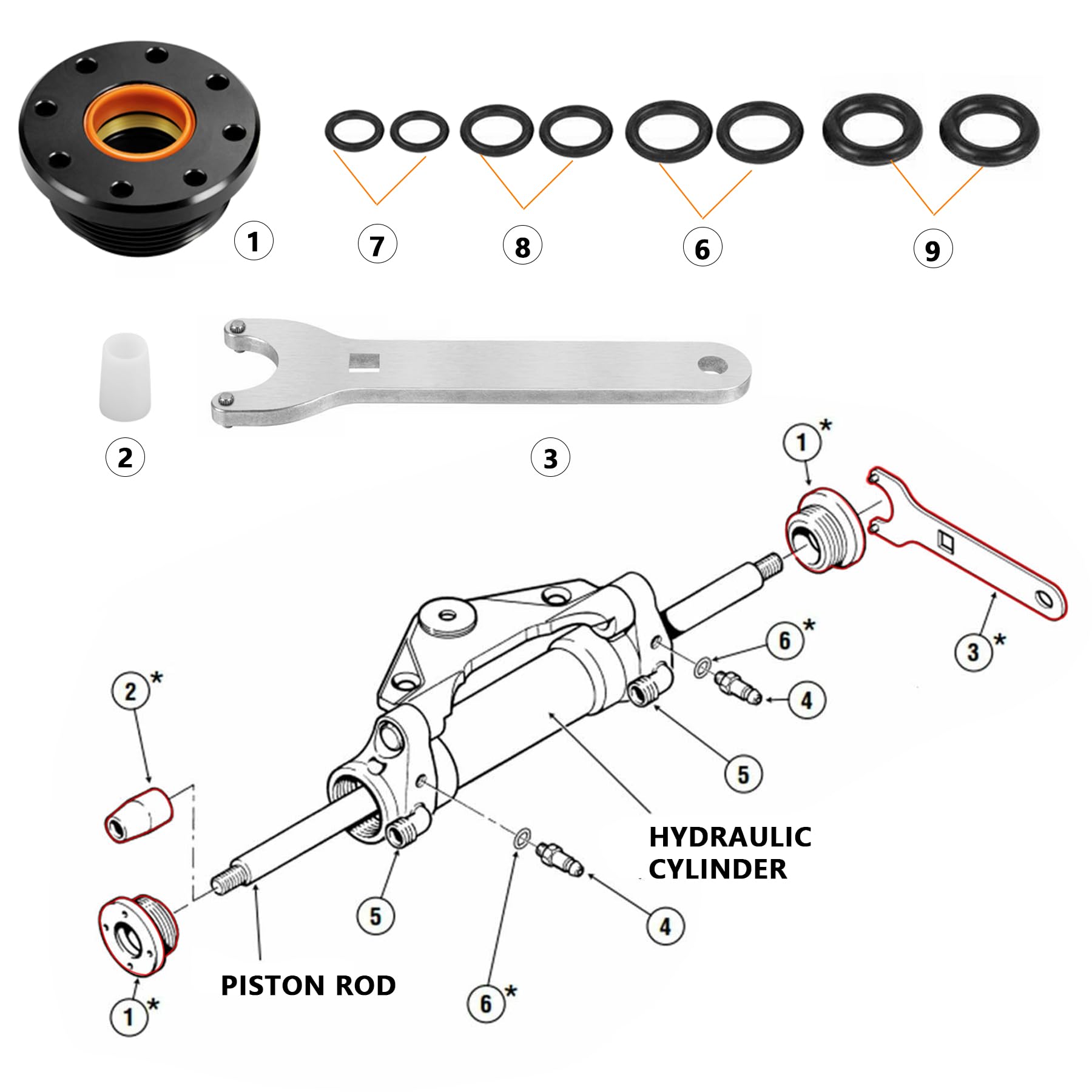 KOHUIPU HC5345 eight O-rings pack supports long-lasting seals and leak prevention.