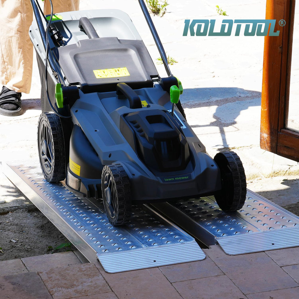 KOLOTOOL shed ramp durable aluminum construction resists weather for long life.