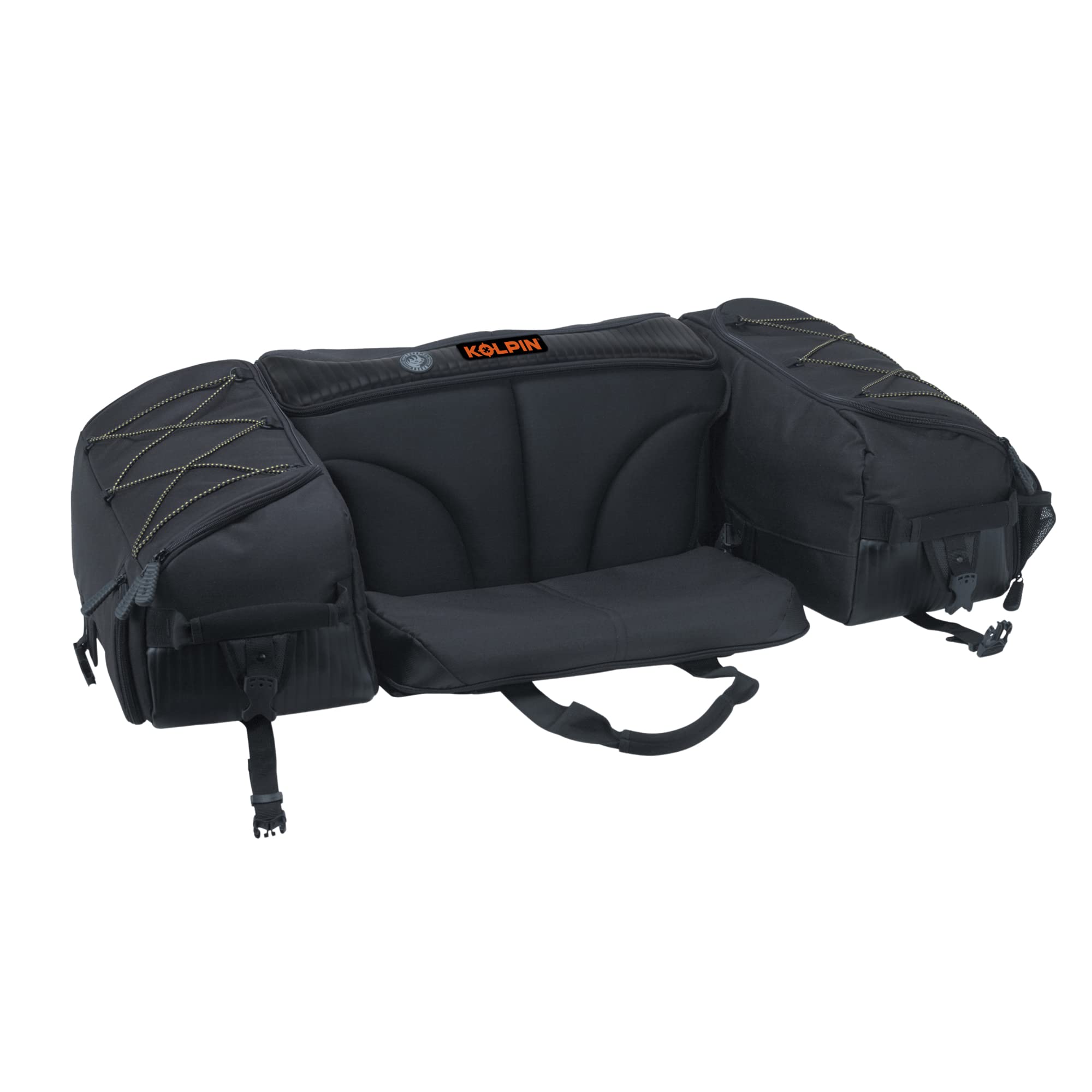 Kolpin Matrix Seat Bag front view with center cooler section for on-trail refreshments