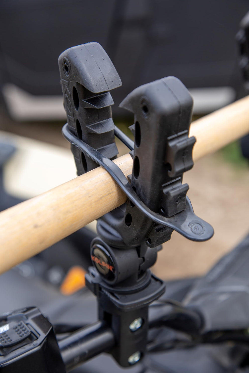 Kolpin Rhino Grip XL handlebar mount for secure gear transport on ATVs and UTVs