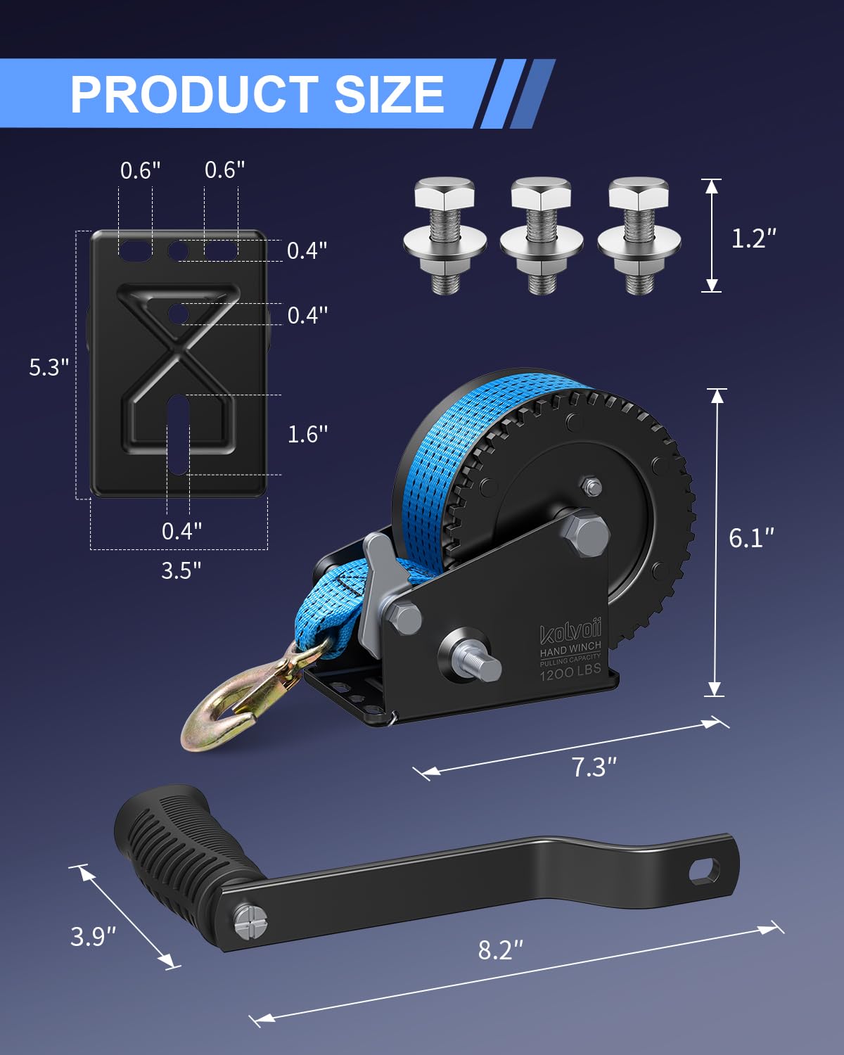 Kolvoii 8.2-inch ergonomic handle reduces fatigue.