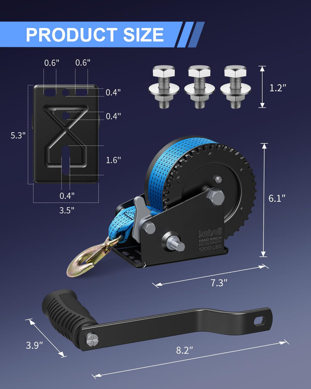 Kolvoii 8.2-inch ergonomic handle reduces fatigue.