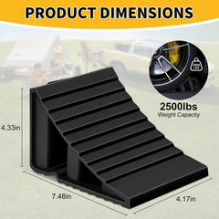 Komokeru triangular design wheel chock demonstrates improved tire grip.
