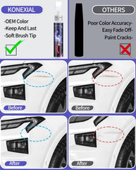 Konexial Ford scratch repair pen enables precise application on small chips.