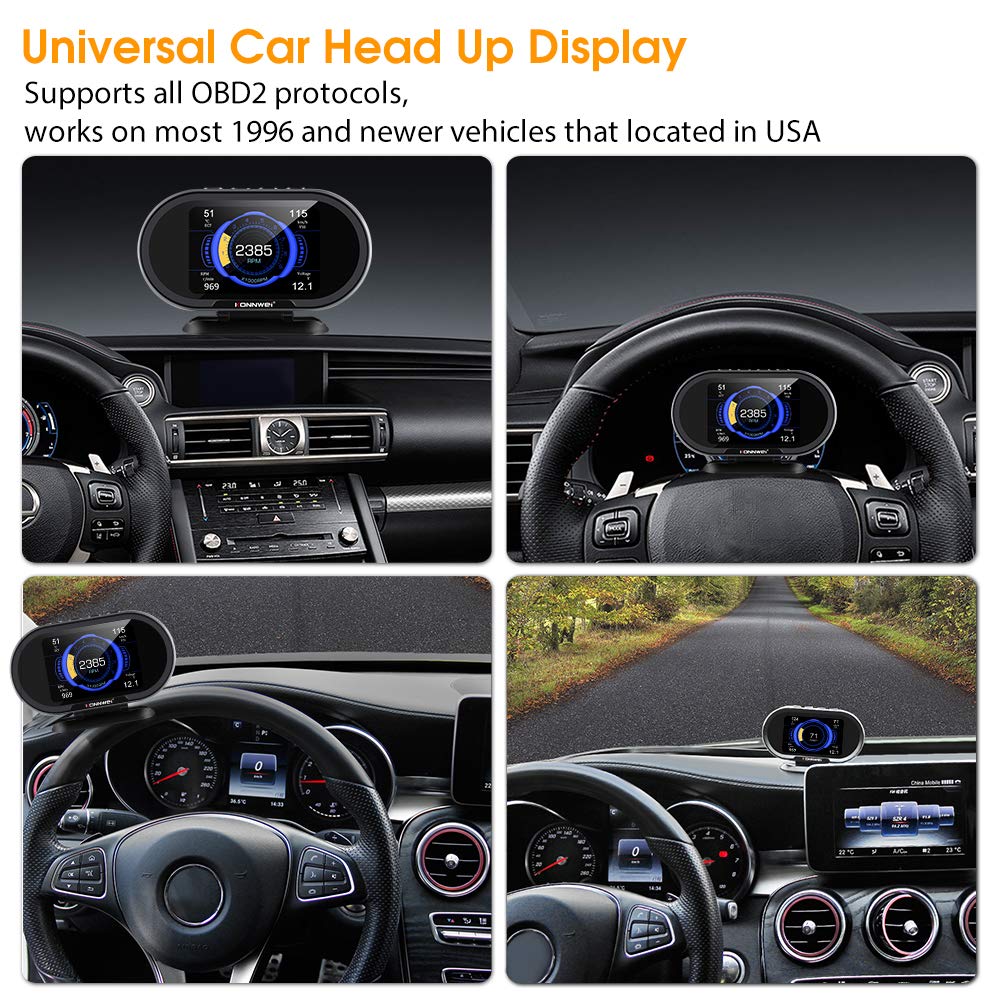 KONNWEI KW206 fuel consumption readout helps efficient driving.
