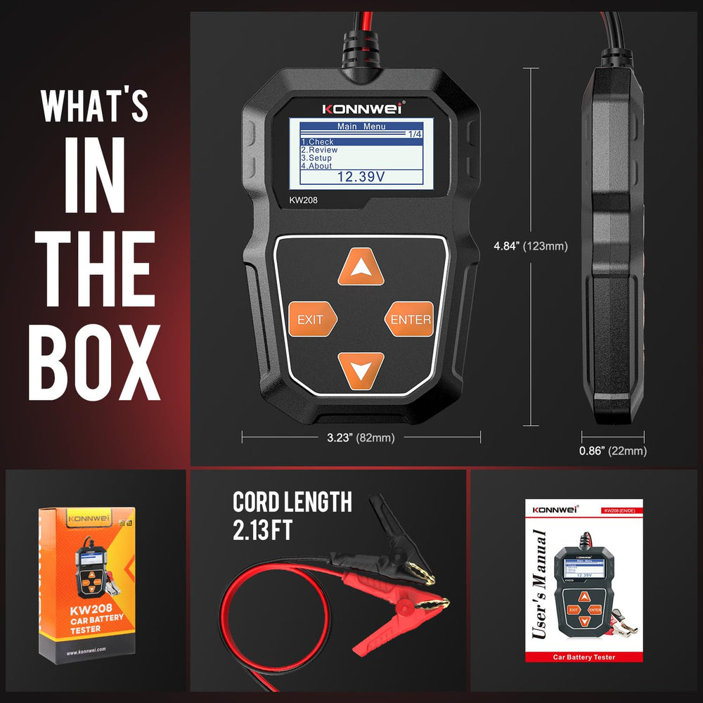 KONNWEI KW208 starter test confirms cranking performance quickly.