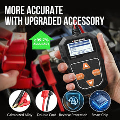 KONNWEI KW208 tests a car battery in-vehicle for on-road diagnostics.