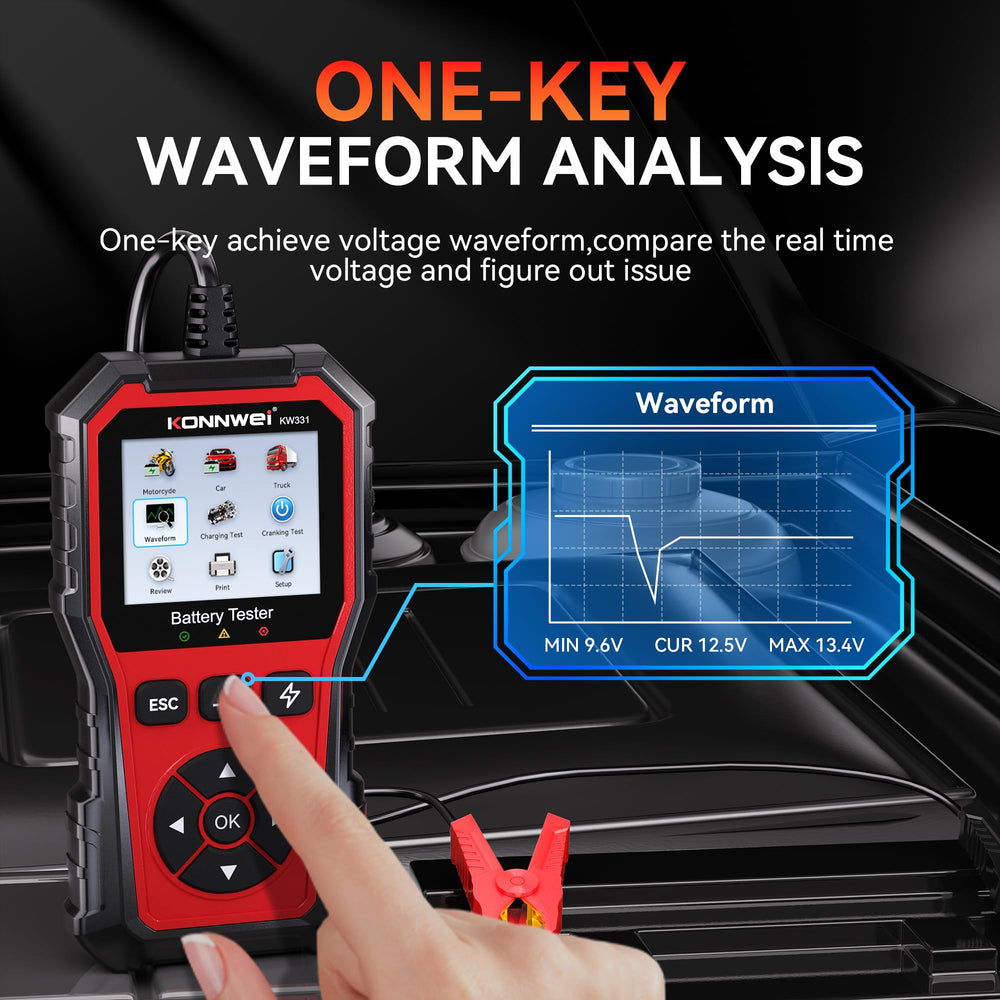 KONNWEI KW331 universal battery compatibility graphic