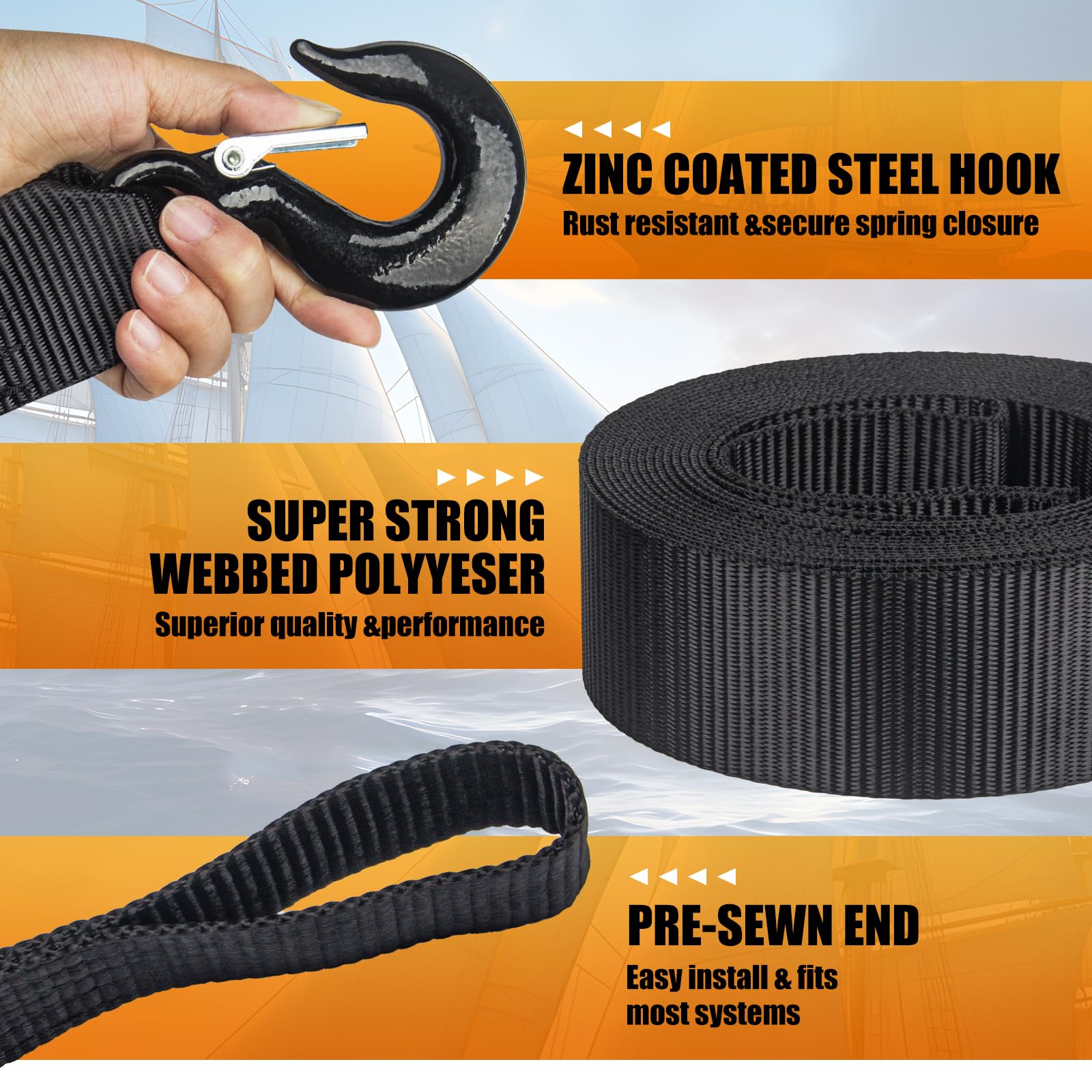 KONON strap on jet ski and boat scenarios enhances secure load handling