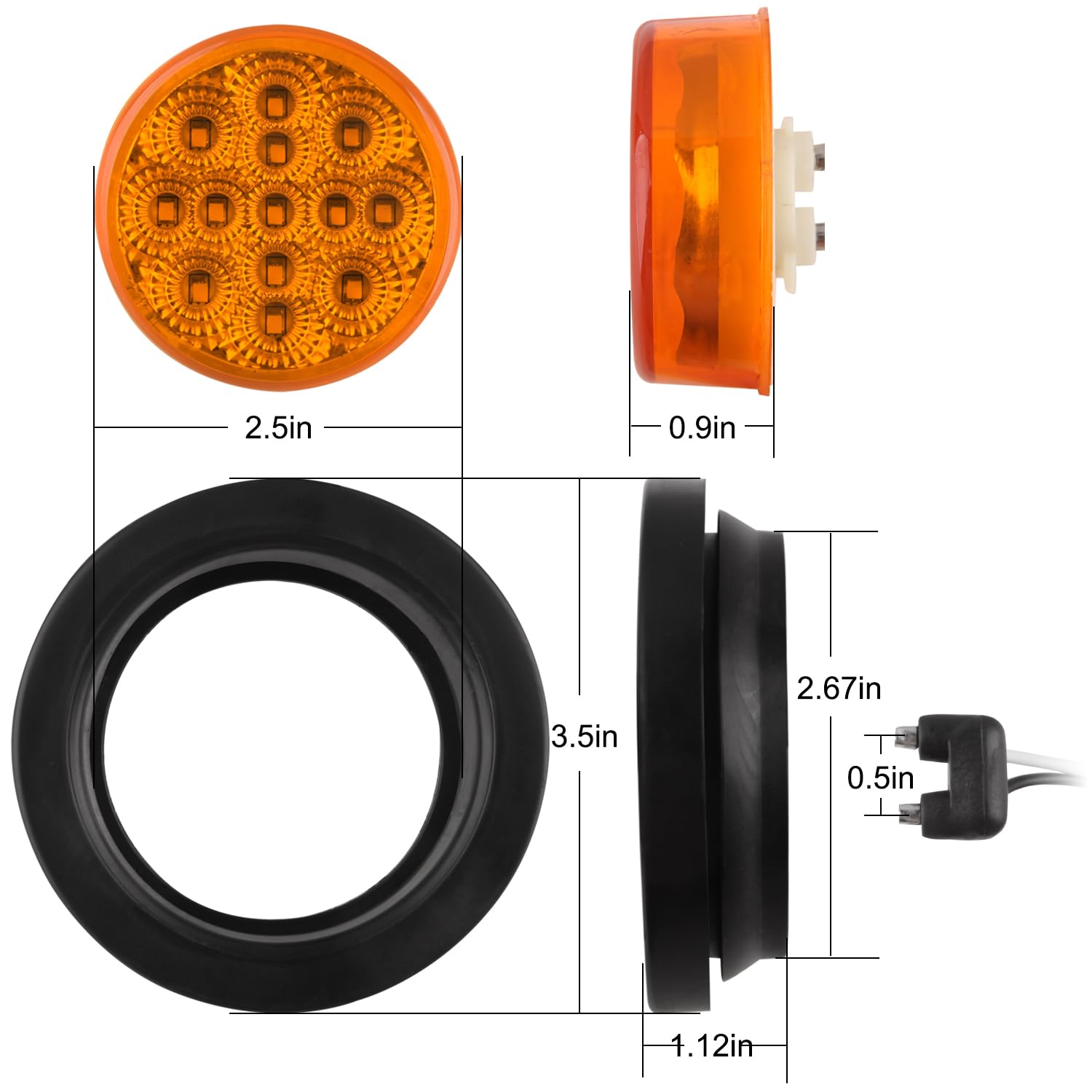 Konrali red marker with sealed grommet for durable mounting