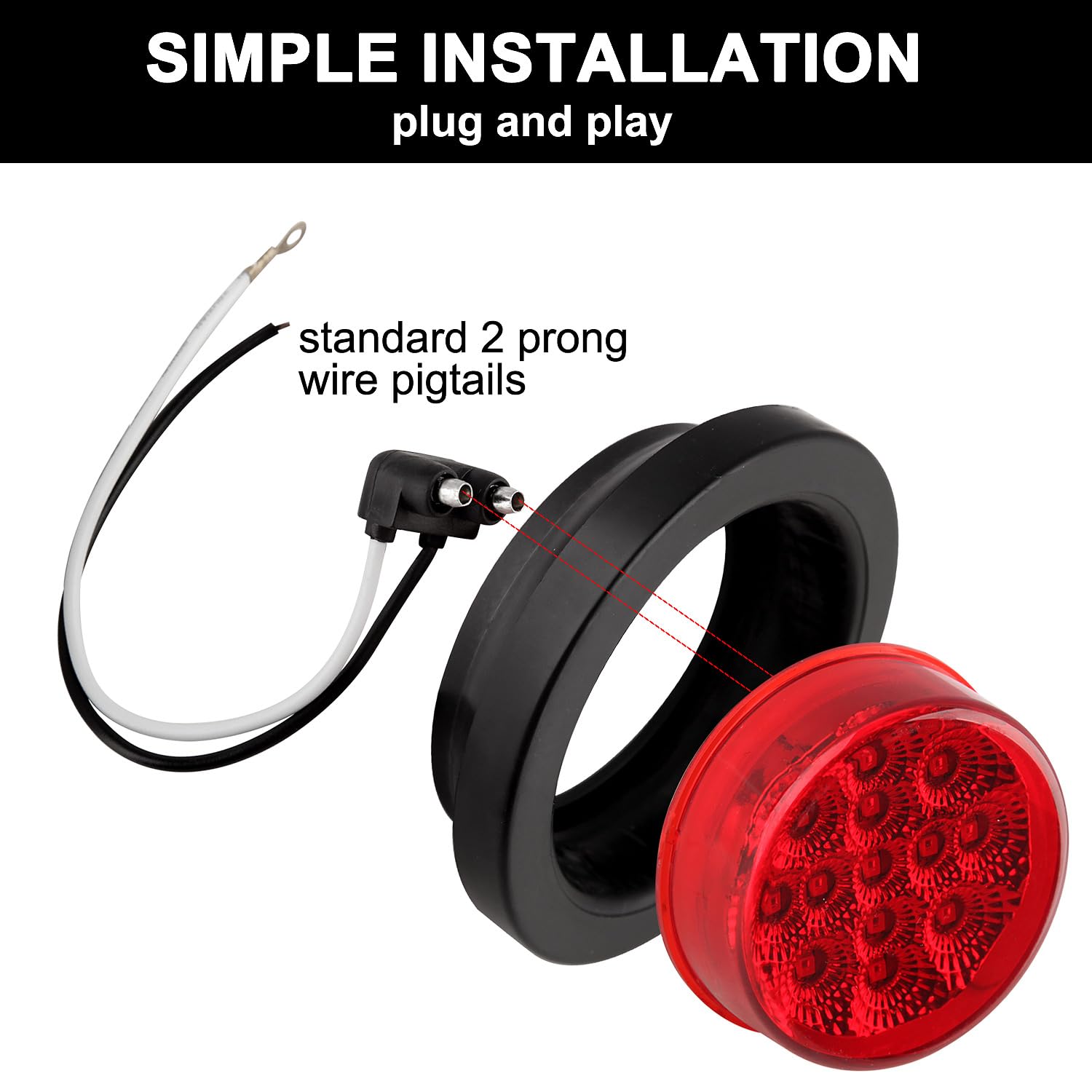 Konrali marker lights include 2-prong pigtails for quick wiring