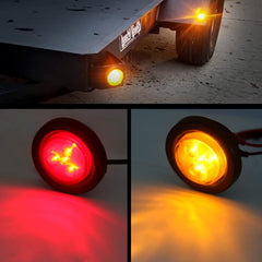 Konrali 2inch amber round LED marker light, side view for marker visibility