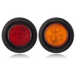 Konrali 2inch red round LED marker light, side view for trailer signaling