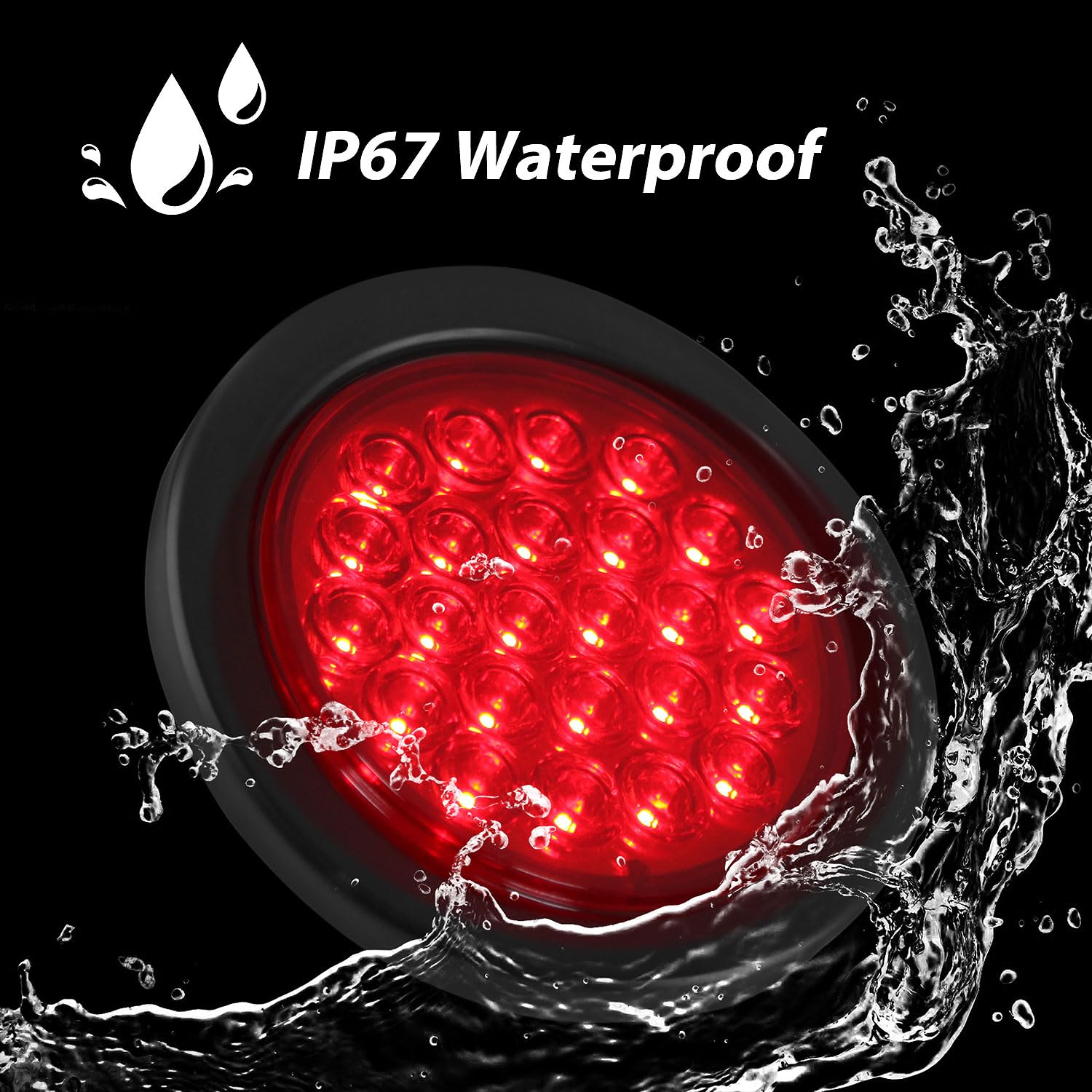 Konrali IP65 waterproof rating protects against rain, dust, and road spray.