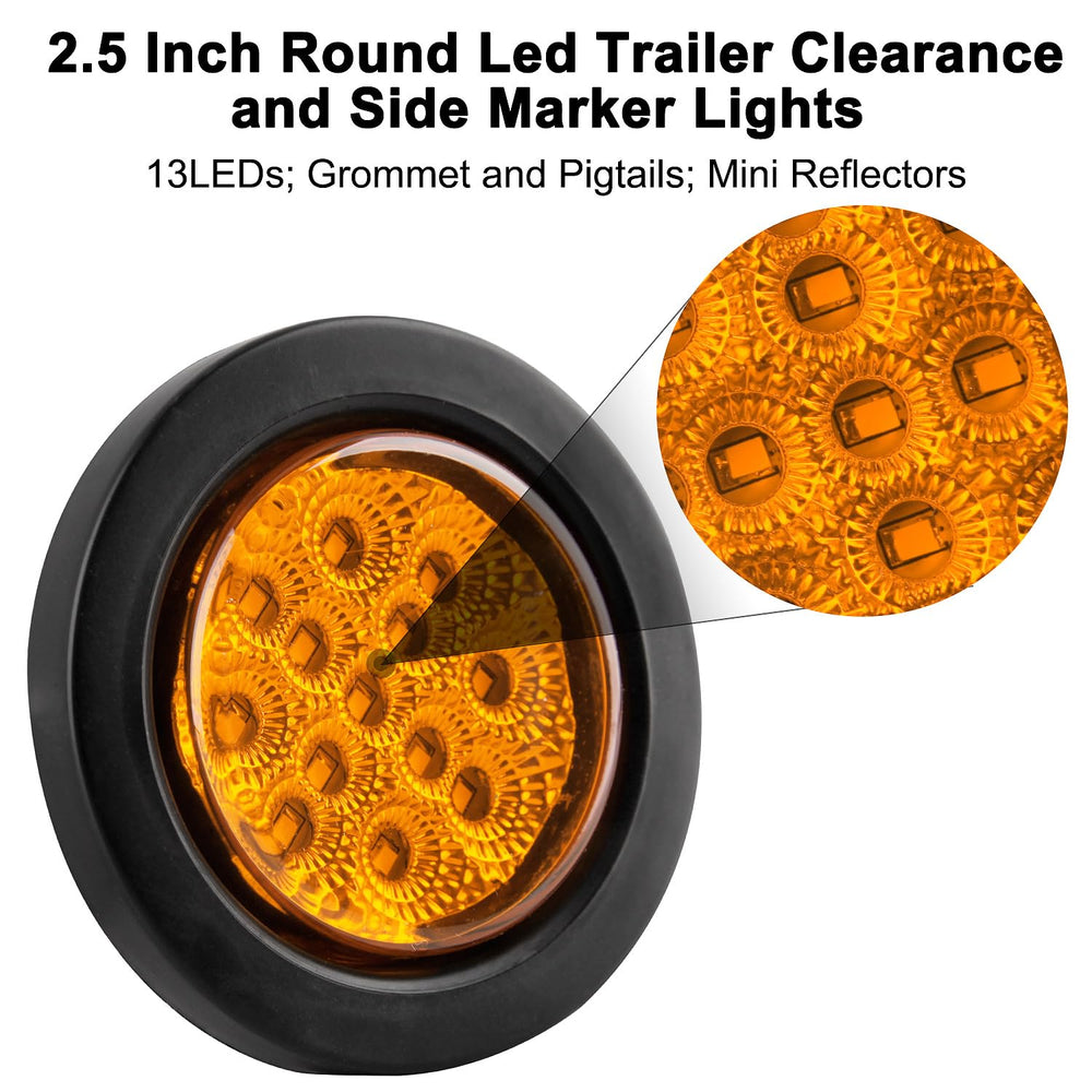 Konrali amber and red trailer marker lights offer clear signaling in tight spaces.