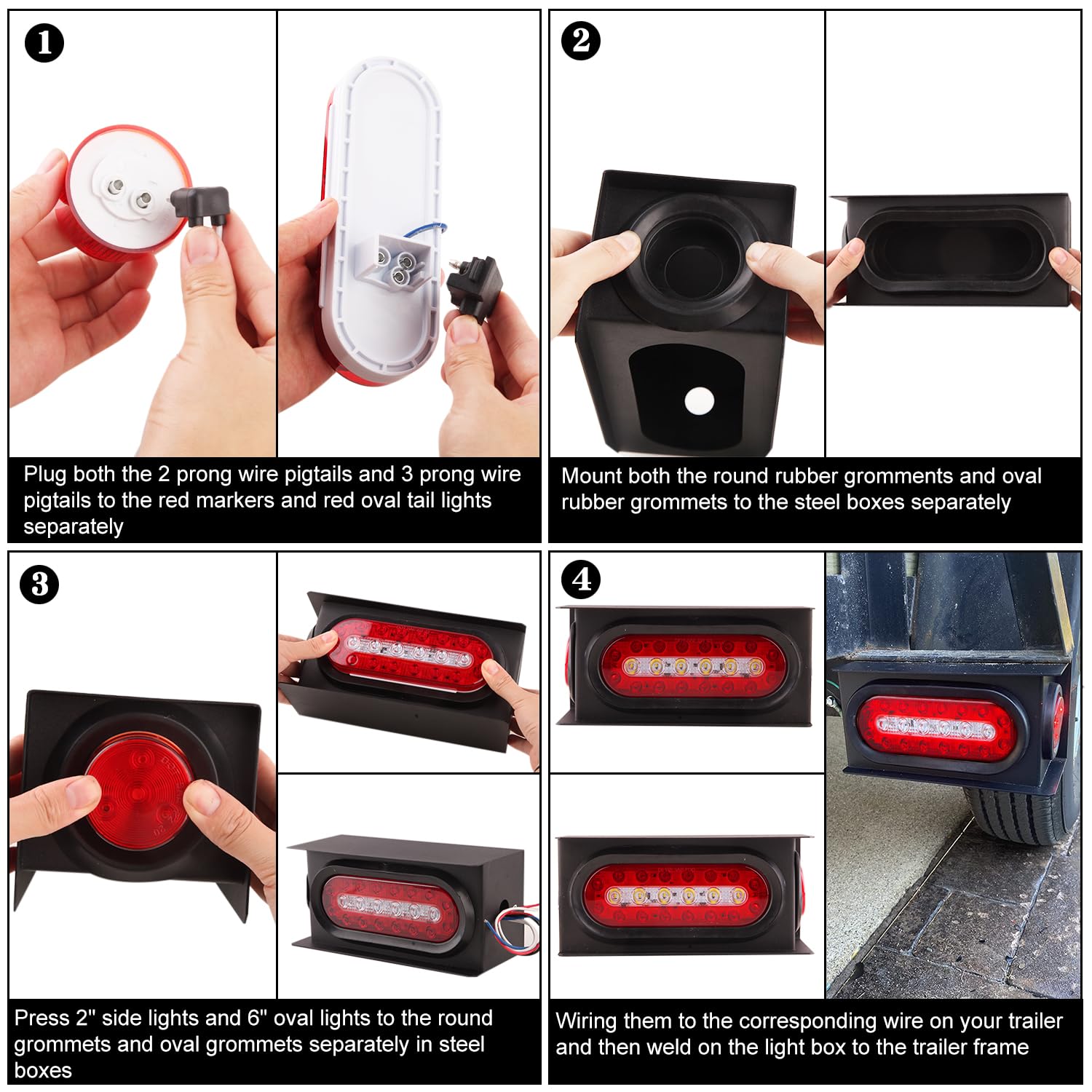 Konrali complete trailer light kit ready for easy installation.