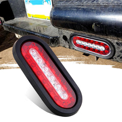 Konrali oval trailer light showing red stop and turn signals for safer towing.