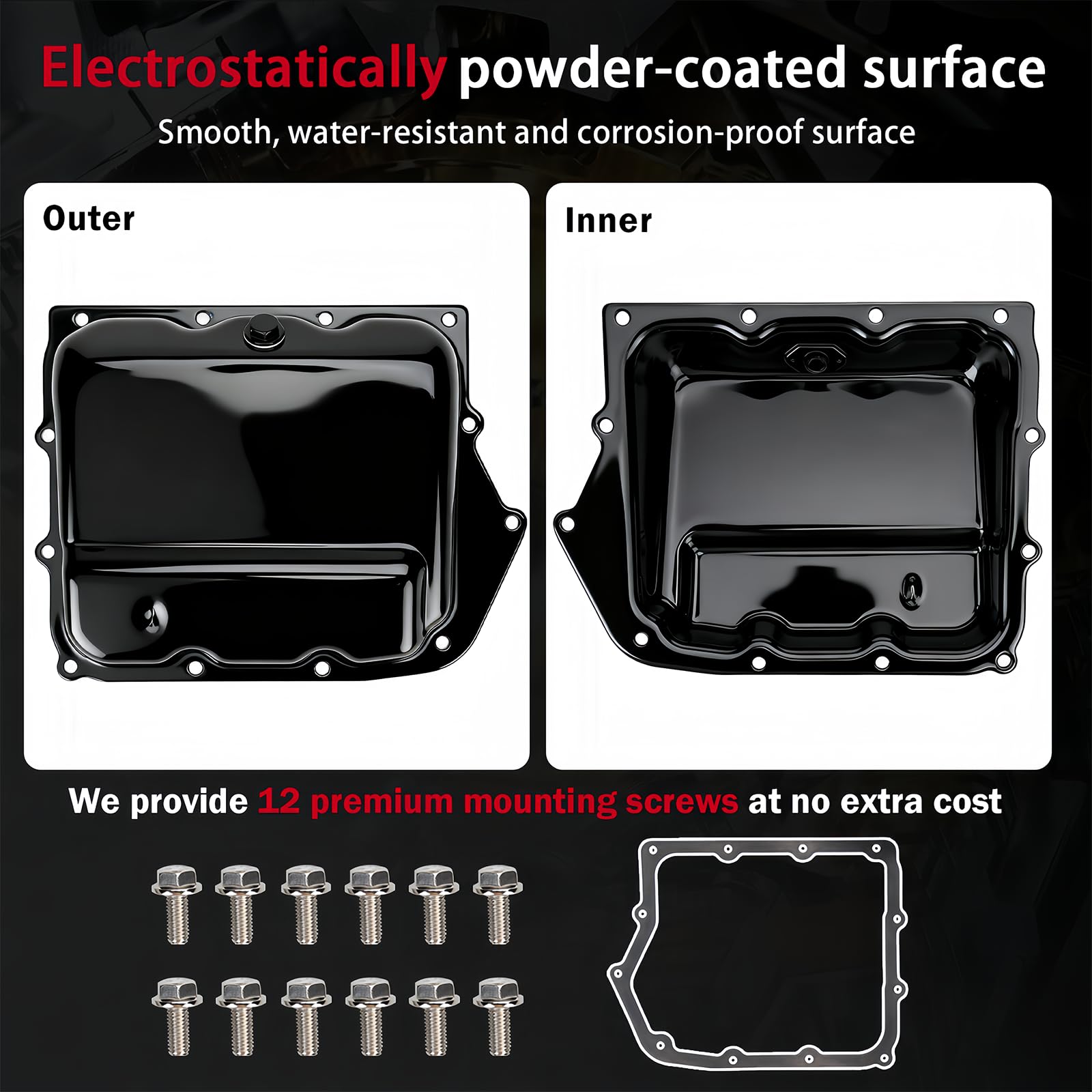 KOONDHEEND 265-833 black powder-coated finish resists corrosion and fluid damage.