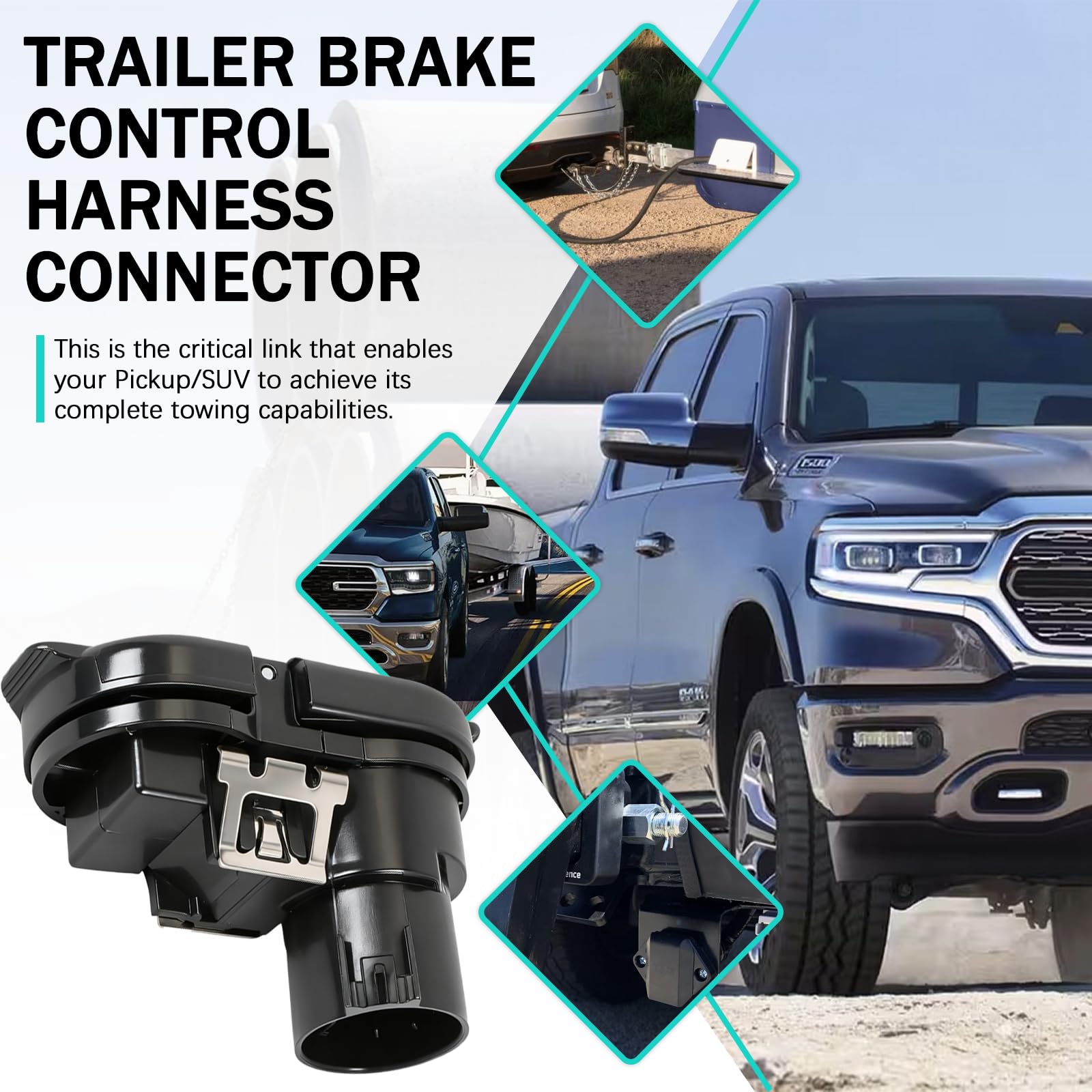 KOONDHEEND plug-and-play 7-way RV socket simplifies setup for trailer lights and brakes.