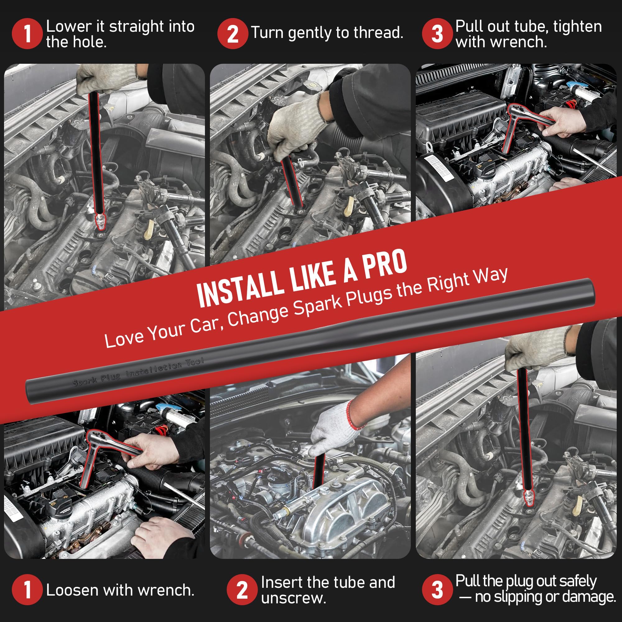 KOOPOOL 10-inch extension bar expands reach in cramped bays.