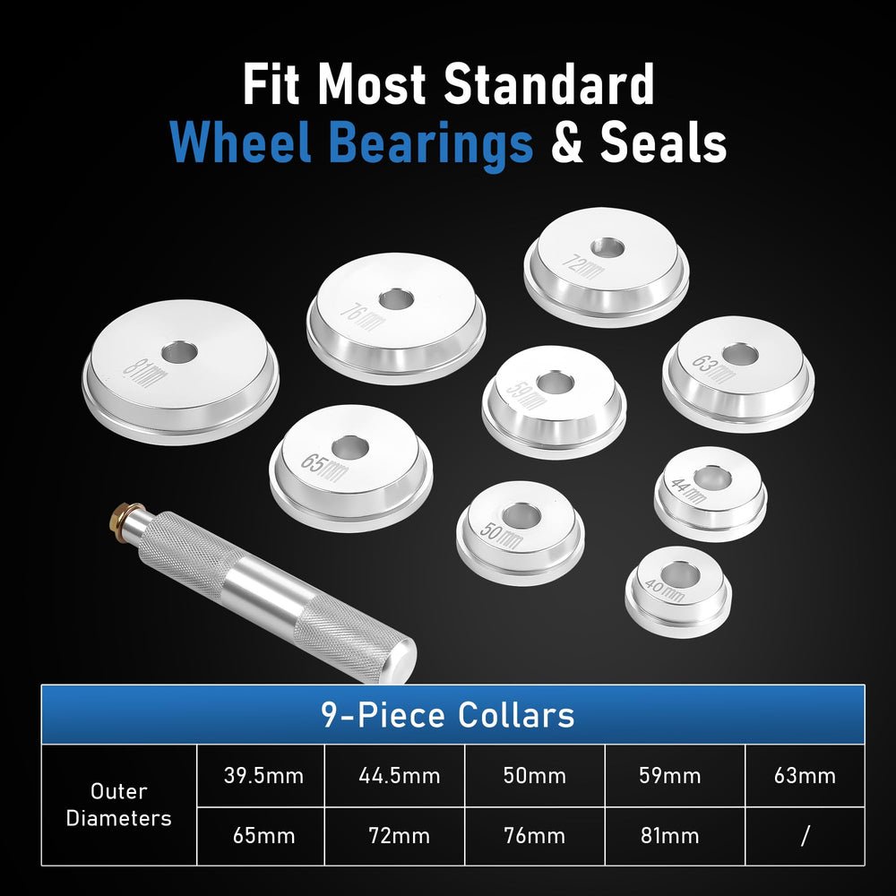 KOOPOOL nine double-faced bearing adapters arranged for versatile fitment