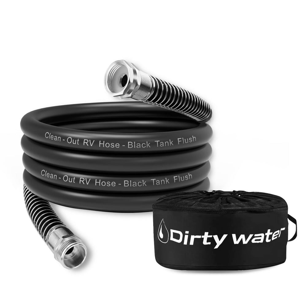 Kooprimit Camper no-kink 15ft hose enables easy RV cleaning and setup.