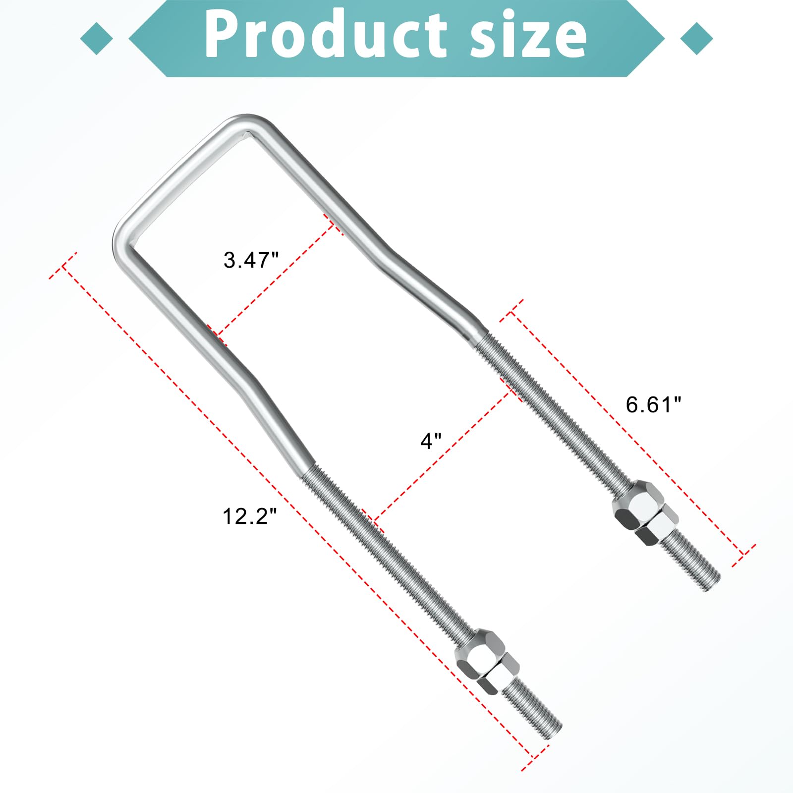 KOPKIO 12-inch U-bolt spare tire bracket keeps tires secure