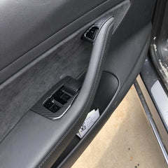 Korlot Model Y switch panel carbon fiber cover adds sport touch