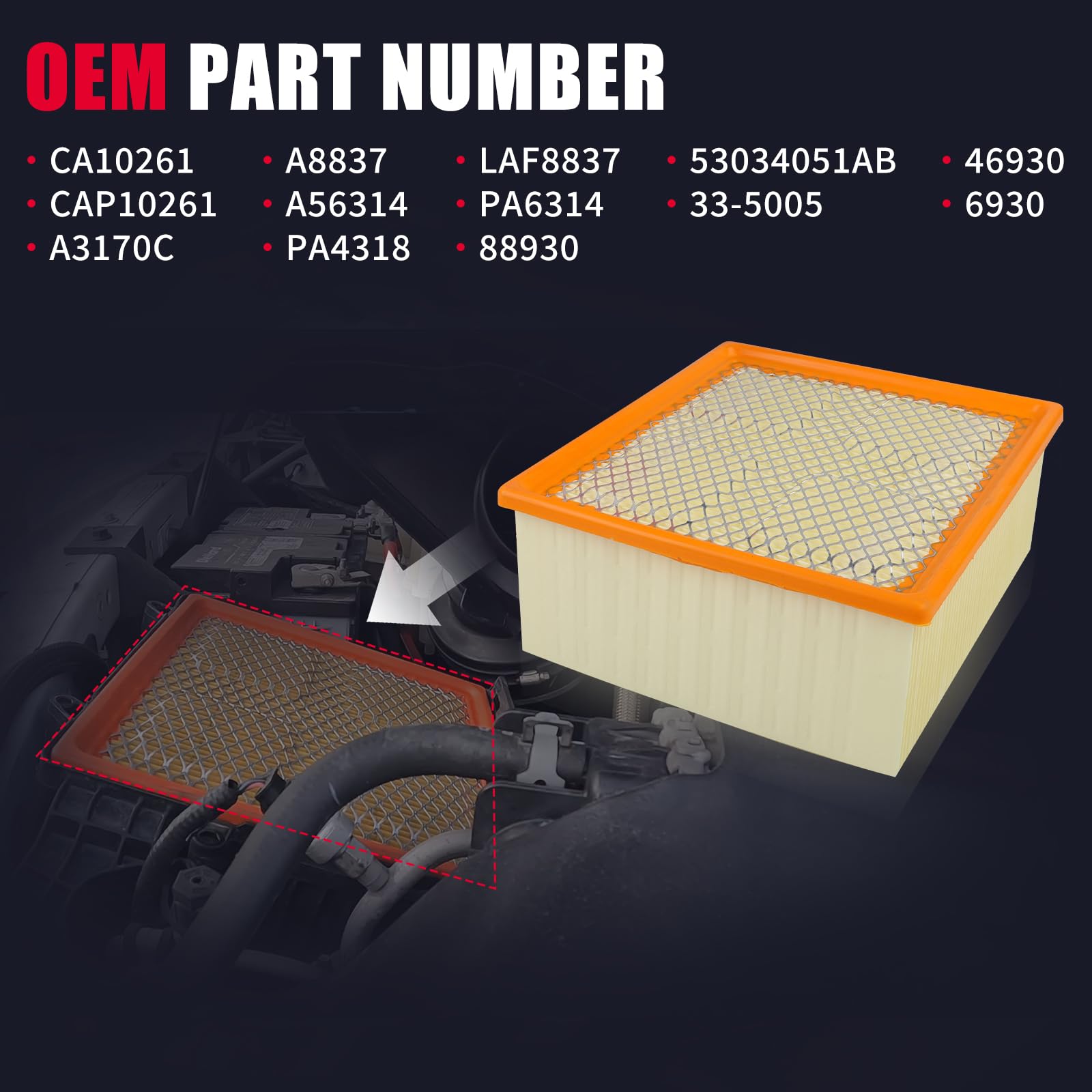 KOROP air filter packaging highlights OEM-quality replacement.