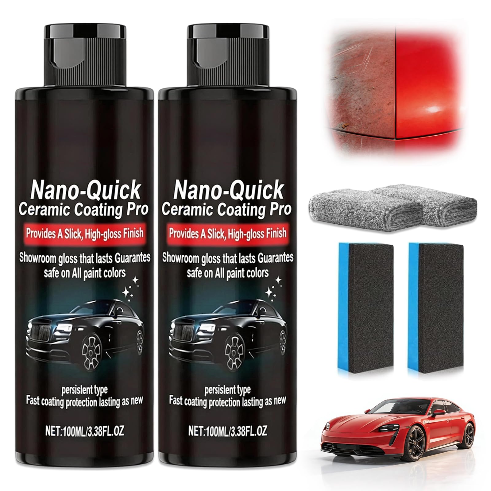 Kosimi Nano Quick Ceramic Coating Pro bottle ready for spray application, delivers instant gloss.
