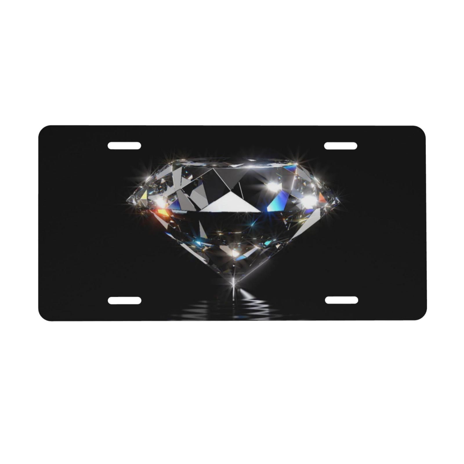 KOSUES Shining Diamond front plate cover in black aluminum for bold vehicle styling.